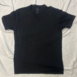 Solid Black Short Sleeve Crew Neck Tee